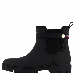 Tommy Hilfiger Th Stud Rubberised Rainboot Black Svart