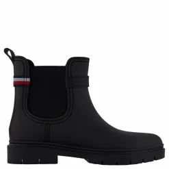 Tommy Hilfiger Th Stud Rubberised Rainboot Black Svart