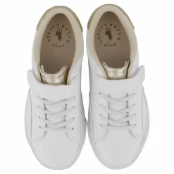 Ralph Lauren Junior Theron V Ps White Smooth Pu/gold Metallick Vit Outlet