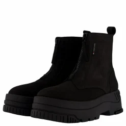Tommy Hilfiger Tjw Zip  Up Flatform Nubuck Bo Black Svart