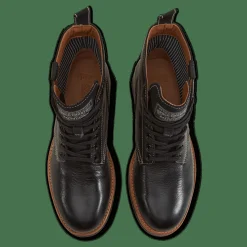 Polo Ralph Lauren Tumbled Leather Boot Black Svart Outlet
