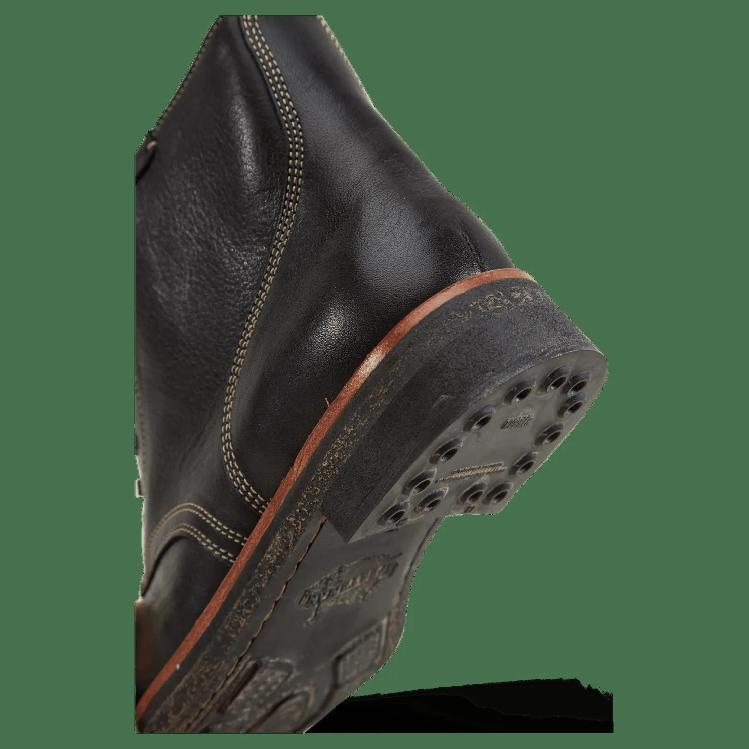 Polo Ralph Lauren Tumbled Leather Boot Black Svart Outlet