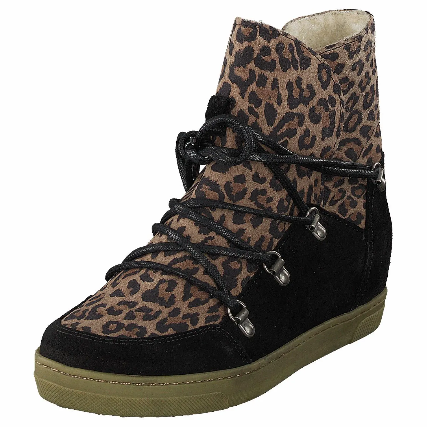 Pavement Uma Wool Leopard Suede Brun och Svart Clearance