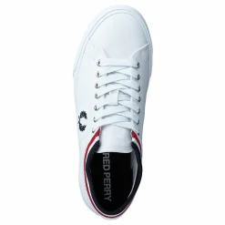 Fred Perry Underspin Tipped Cuff Twill White/navy Vit Outlet