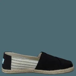 Toms University Stripe Organic Cott Black Brun Clearance