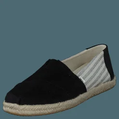 Toms University Stripe Organic Cott Black Brun Clearance