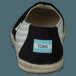 Toms University Stripe Organic Cott Black Brun Clearance