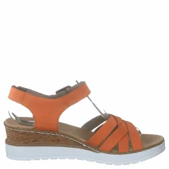 Rieker V3863-38 Mandarine Orange och Brun Discount