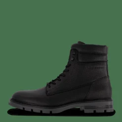 Tommy Hilfiger Varm Padded Hilfiger Lth Boot Black Svart Best