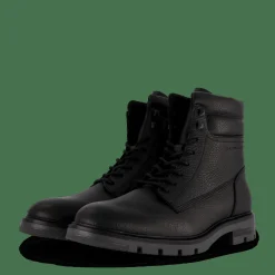 Tommy Hilfiger Varm Padded Hilfiger Lth Boot Black Svart Best