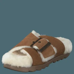 UGG W Outslide Buckle Chestnut Suede Beige och Brun