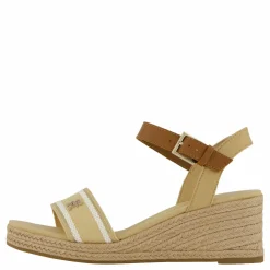 Tommy Hilfiger Webbing Wedge Sandal Beige New