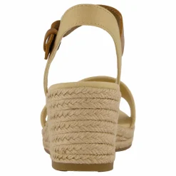 Tommy Hilfiger Webbing Wedge Sandal Beige New