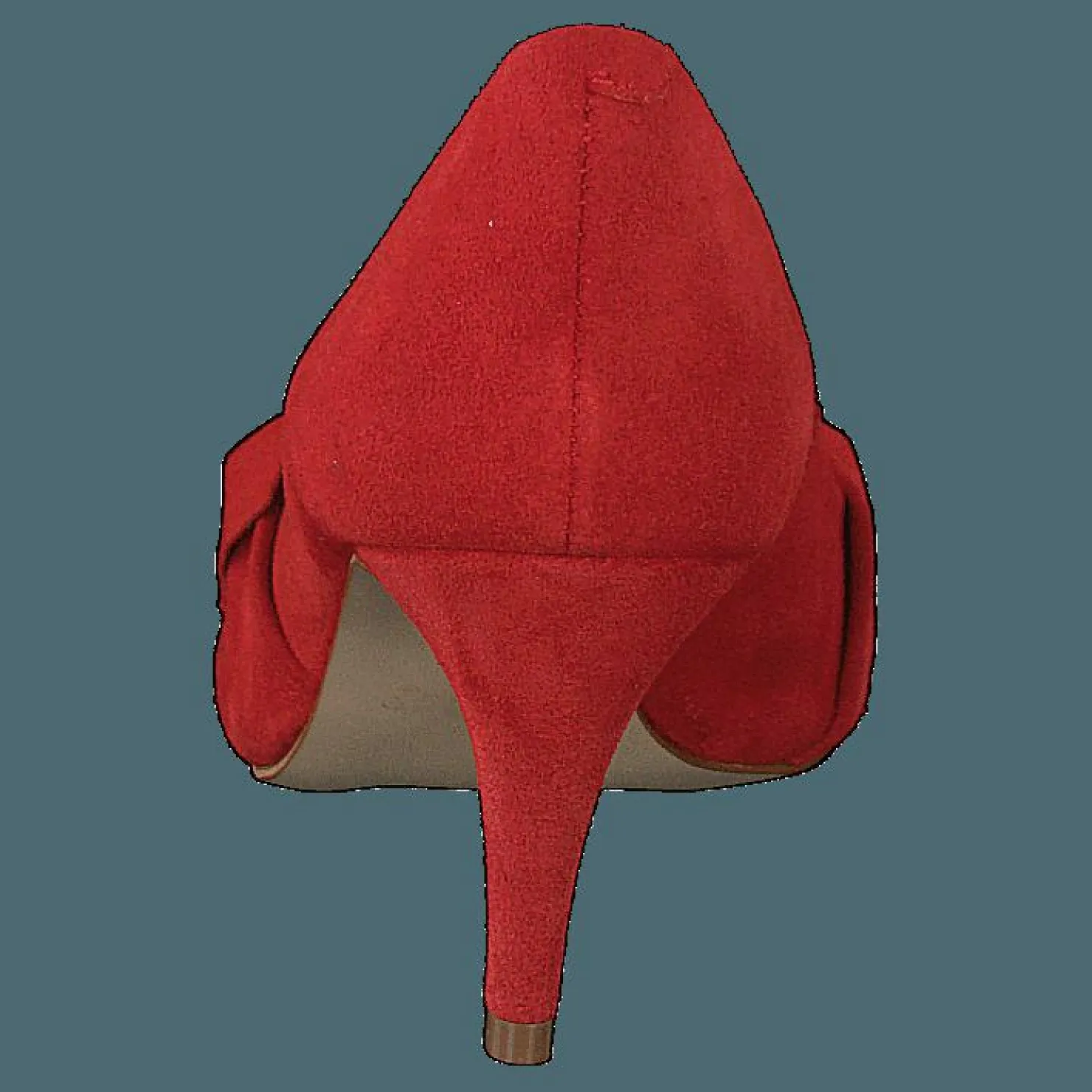 Bianco Zita Suede Bow Pump 441 - Red 1 Röd New