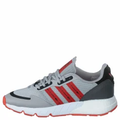 adidas Originals Zx 1K Boost Grey Two / Semi Solar Red / Cloud White Grå Sale