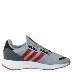 adidas Originals Zx 1K Boost Grey Two / Semi Solar Red / Cloud White Grå Sale