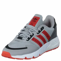 adidas Originals Zx 1K Boost Grey Two / Semi Solar Red / Cloud White Grå Sale