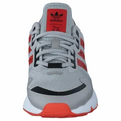adidas Originals Zx 1K Boost Grey Two / Semi Solar Red / Cloud White Grå Sale