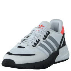 adidas Originals Zx 1K Boost J Crystal White / Silver Metallic / Core Black Grå och Vit Hot